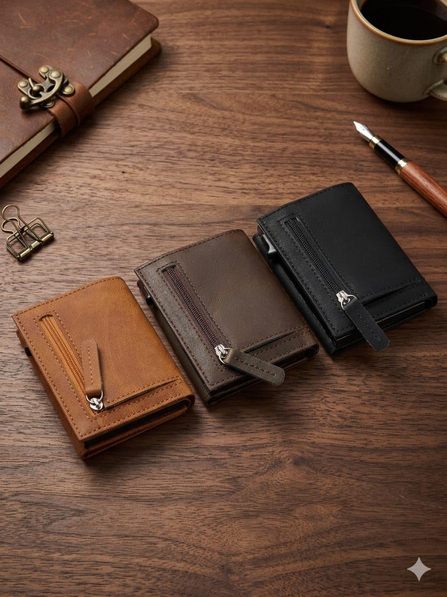 The Bae Gift RFID Protected Wallet | Personalised Gift for Man Custom Name |Pop-up Card Holder | Up to 8 Cards | Credit & Debit Cardholder