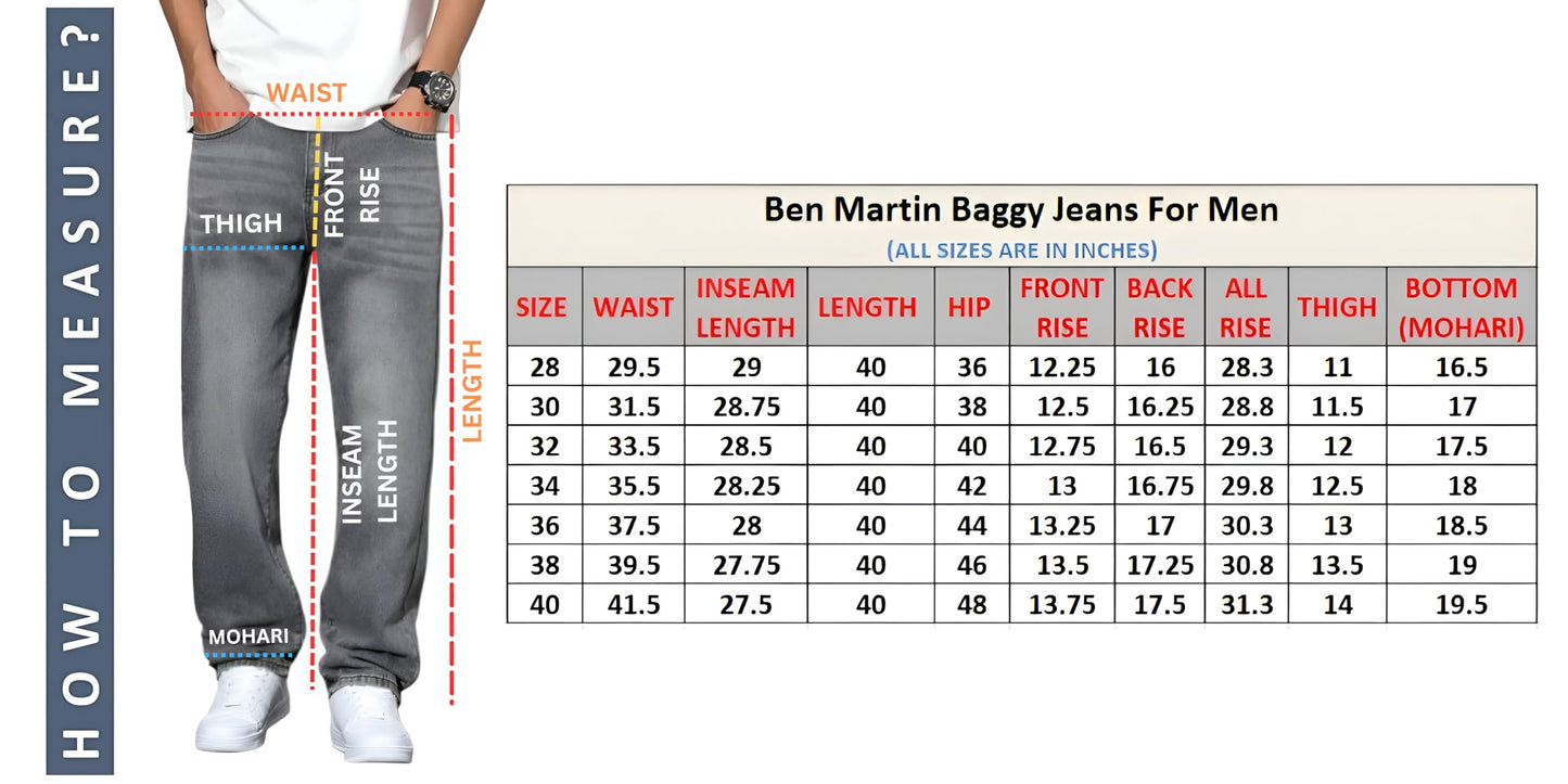 Ben Martin Khaki Men Jeans || Baggy Fit Jean's for Man || Loose Fit High Rise Denim || Stretchable Casual Wear Jean,s || Dance Rap Rapping Style Pant for Men || Denim Cotton Jeans 34 (2)