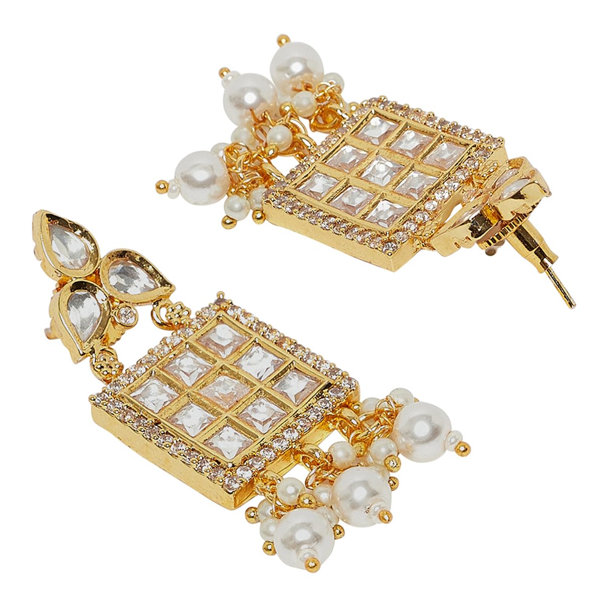 VOYLLA Kundan Studded Shiny Necklace Set