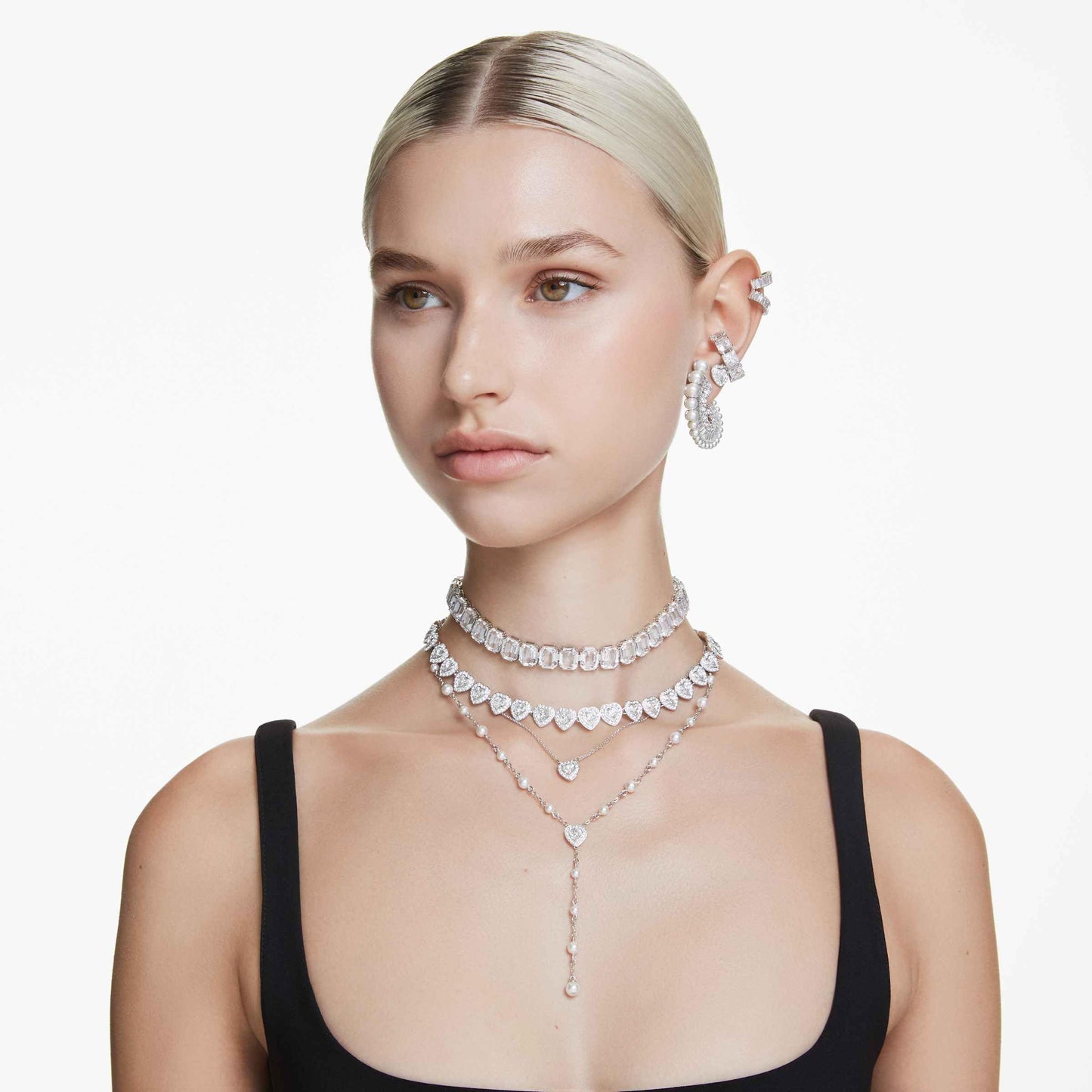 Swarovski Ariana Grande Collection, Medium, Crystals, Rhodium plated, Cubic Zirconia, Crystal