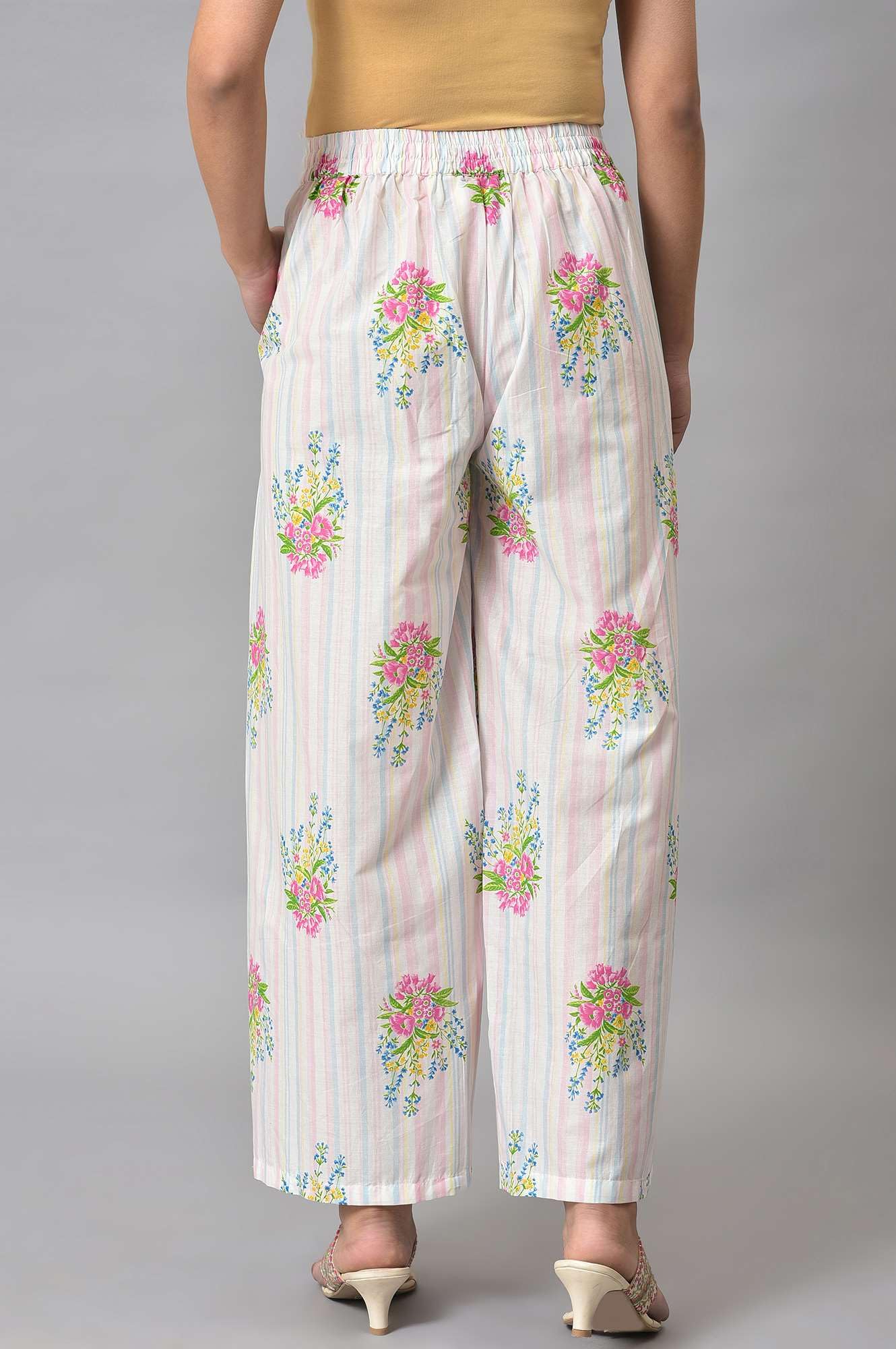 W Pure Cotton Strechable Parallel Pants for Women | Pure Cotton Parallel Pants for Women | Trousers for Women | W for Woman