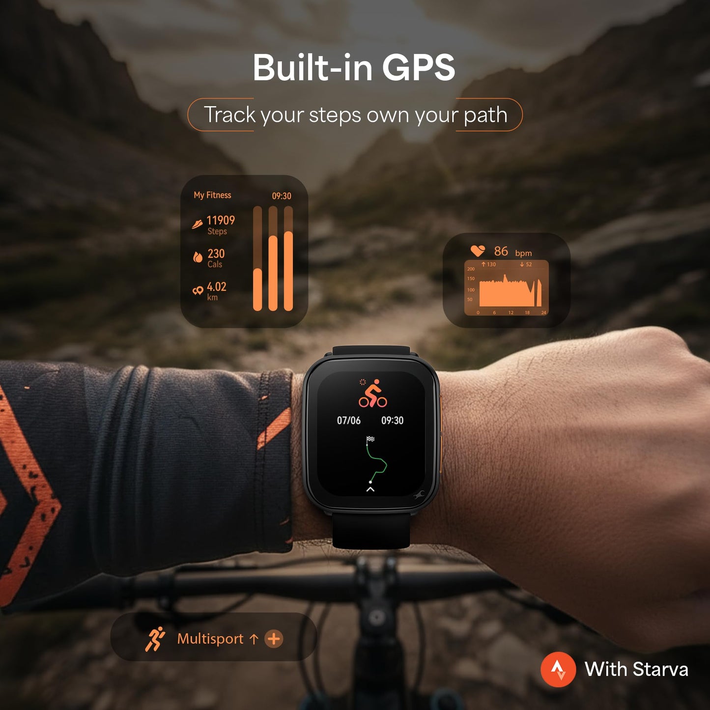 Fastrack Navstar 1.85" AMOLED Square Display Smart Watch with GPS, Offline Voice Command, AI Enabled, 100+ Sports Mode, BT Calling, IP68 Water Resistant Upto 5 Days Battery Life -Forest Green