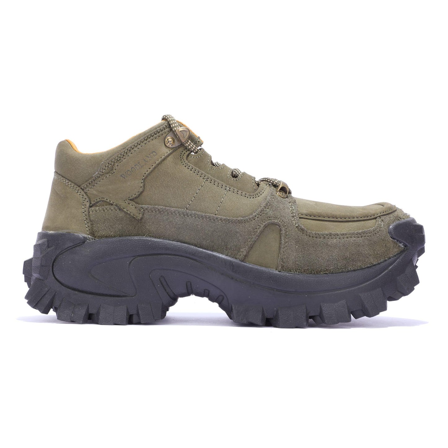 Woodland Men's Olive Leather Sneakers - 8 UK/India (42 EU)