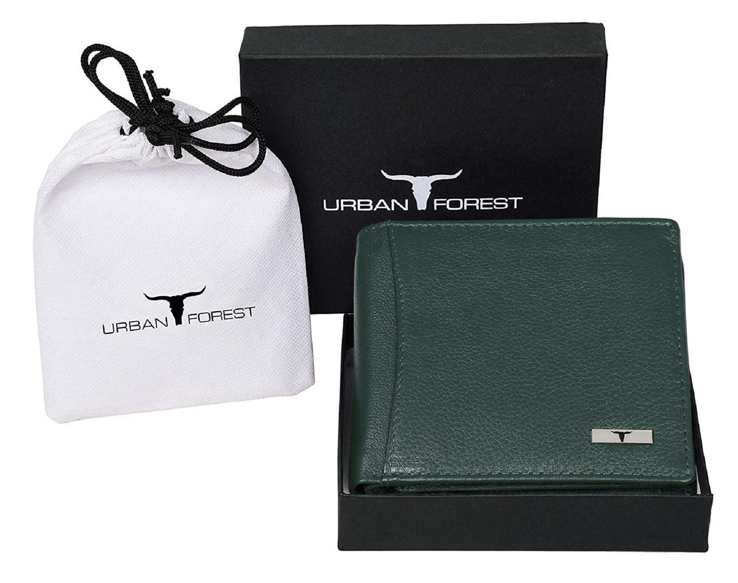 URBAN FOREST Oliver Green Leather Wallet & Green Card Holder Set for Men