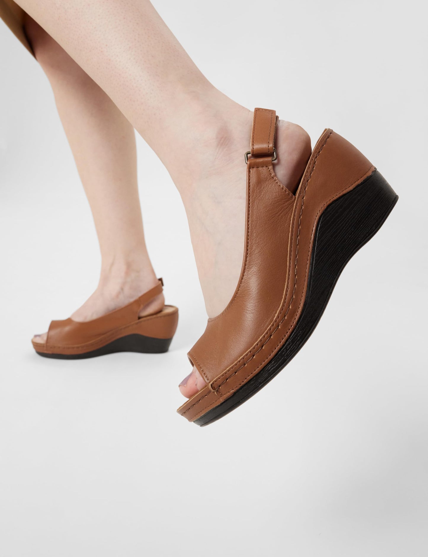 Woodland Women's Cognac LEATHER Ladies Sandal-7 UK (40EURO) (JF 1004)