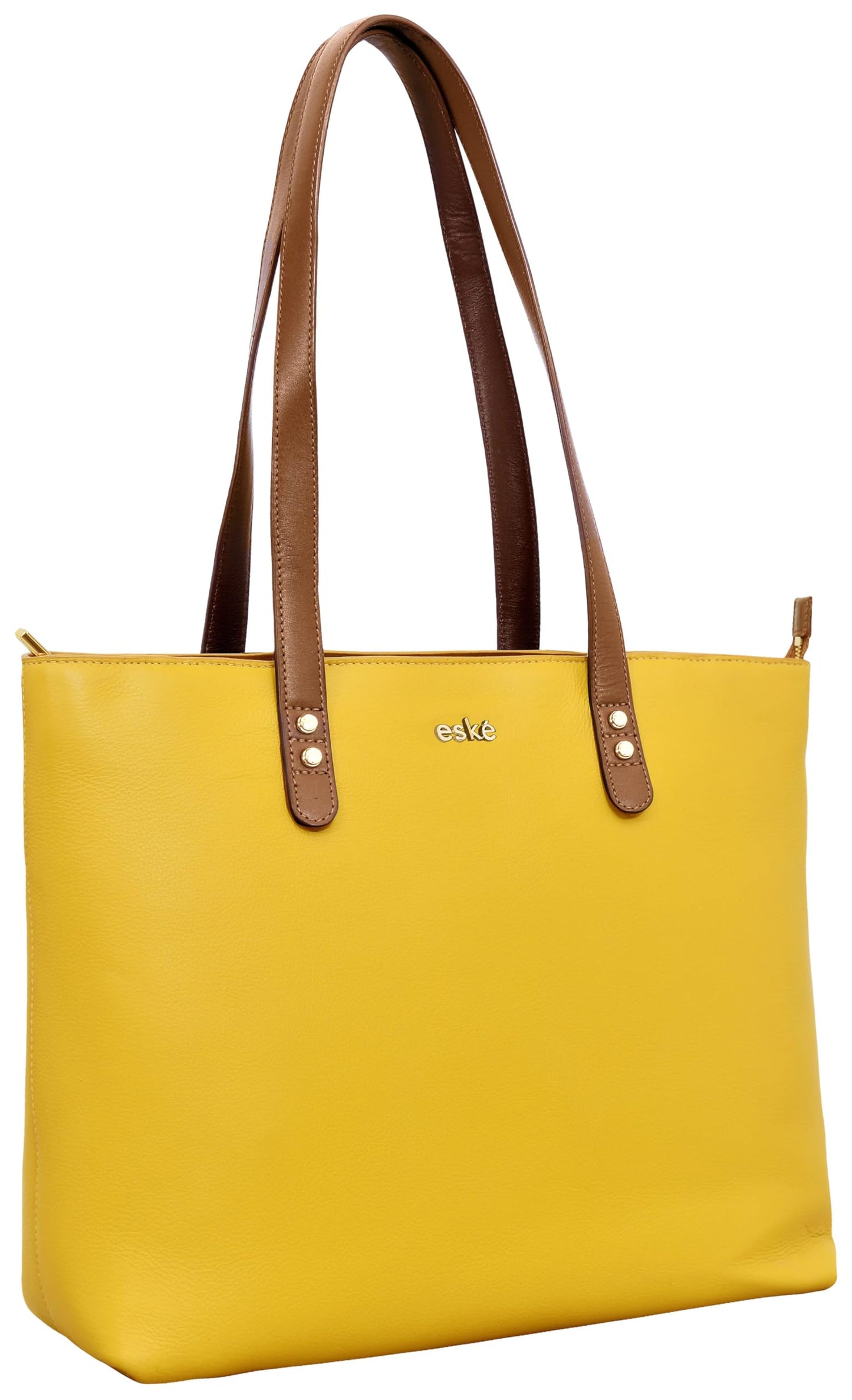 eske Vesta, the Leather Tote Bag for Women | Large Shoulder Handbag with 3 Compartments | Zip & Slip Pockets | Long Handle Drop | Work & Travel Friendly | Elegant Everyday Carryall