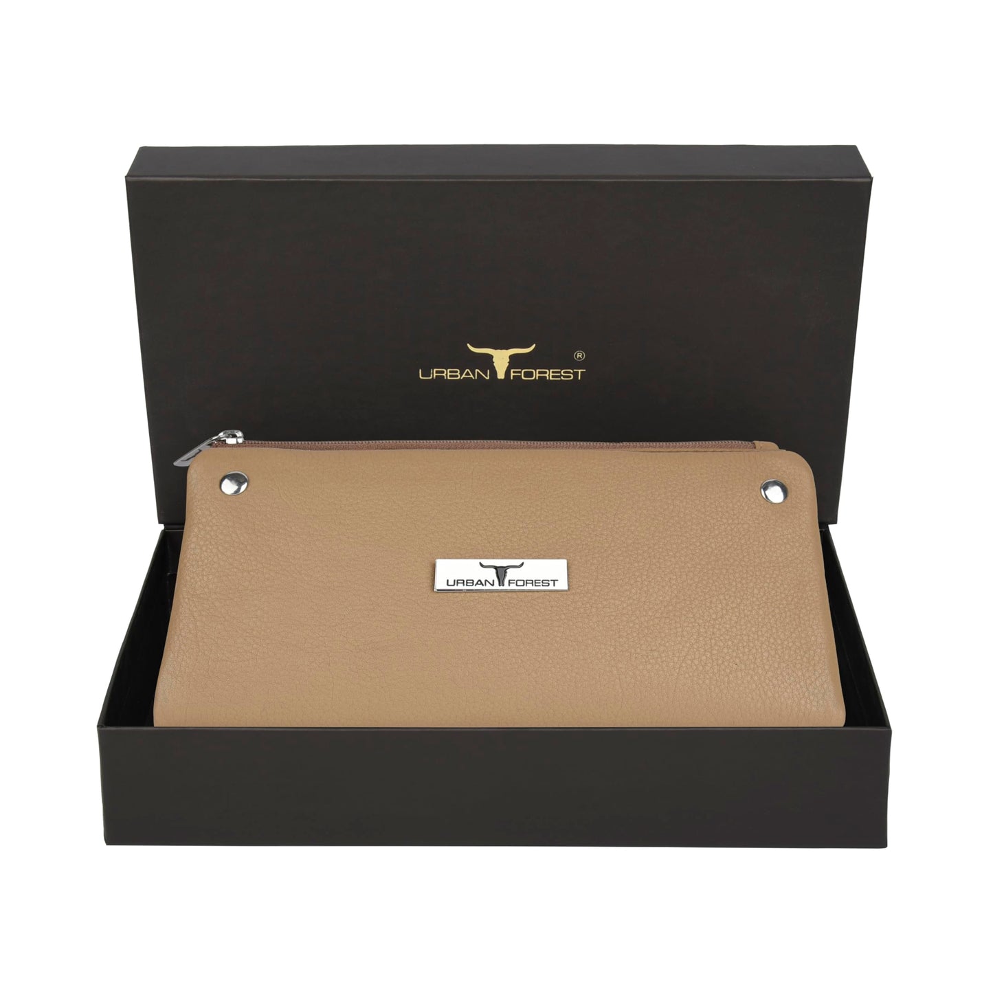 URBAN FOREST Fiona Beige Leather Wallet for Women