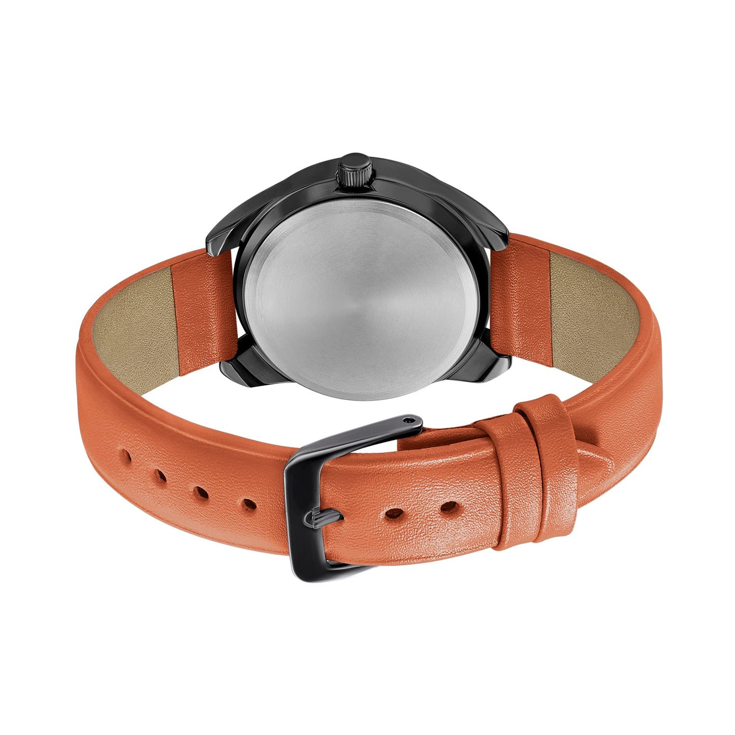 Sonata Women of Steel Black Dial Leather Strap Analog Watch for Women-8182NL01