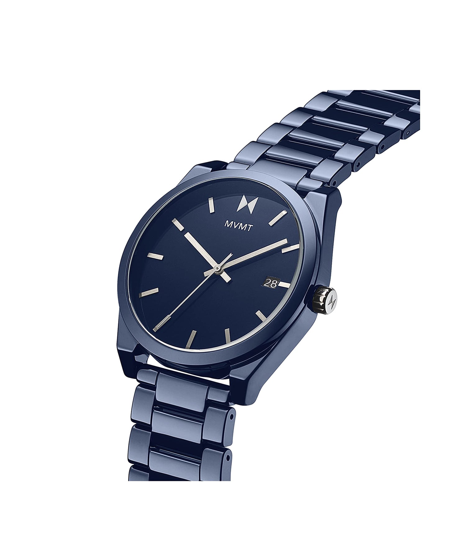 MVMT Mens Analog Blue Dial Blue Band Ceramic Watch