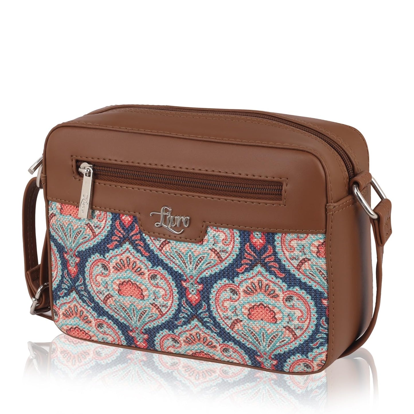 LIVRO Handcrafted Vegan Leather Latest Sling Bag for Women | Stylish & Exotic Printed Crossbody Bag for Girls | Trendy Sling Bag for College & Casual Use | Lightweight & Spacious | Alipo Bag