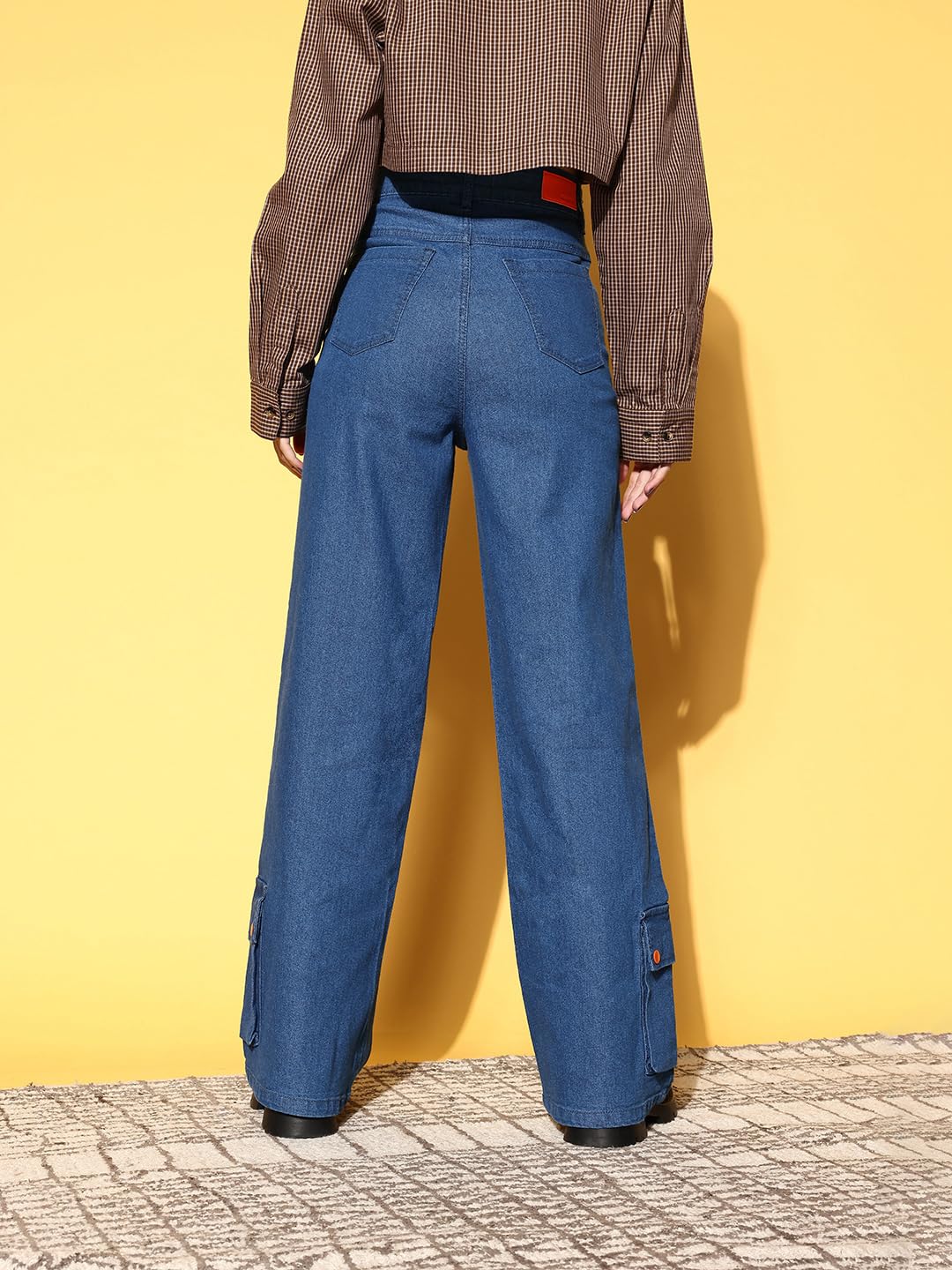 SASSAFRAS Blue Hem Pocket Stretch Straight Jeans