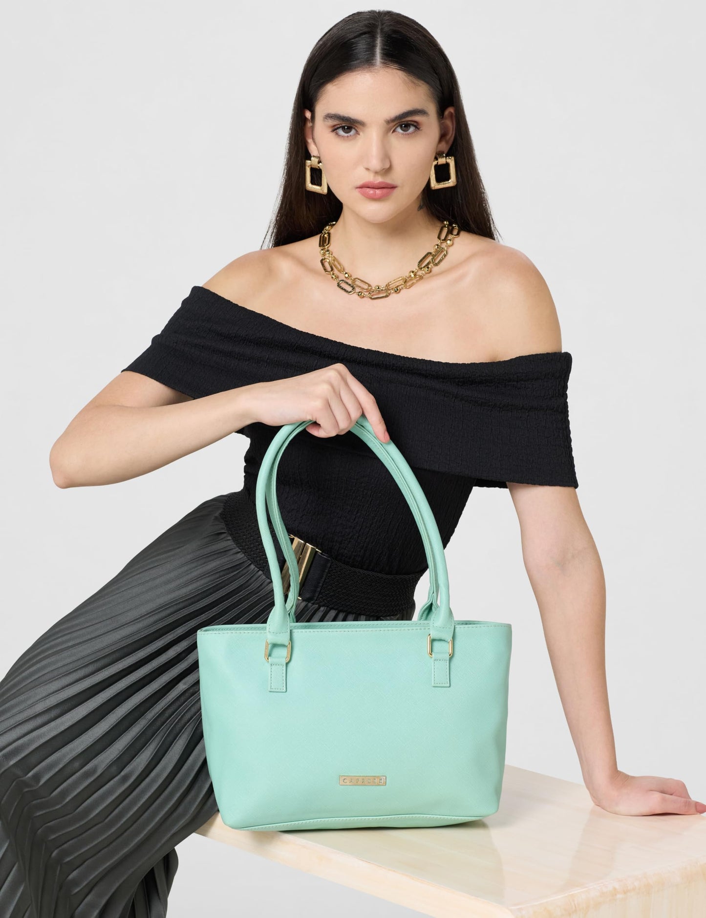 Caprese womens ESTA T Medium MINT Tote Bag