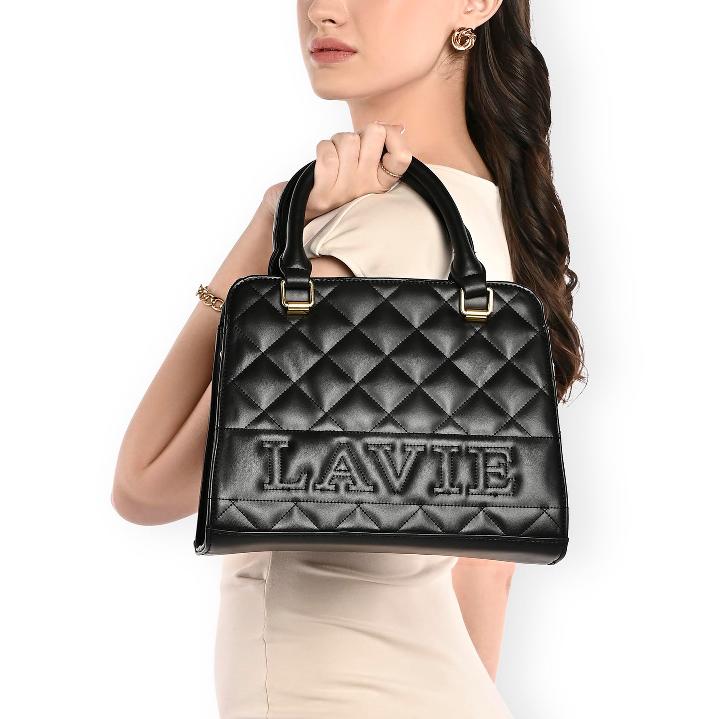 Lavie Women's Quilt Joanna Satchel Bag | Satchel Handbag for Work | Ladies purse | Stylish Shoulder Bag | Gift for Women