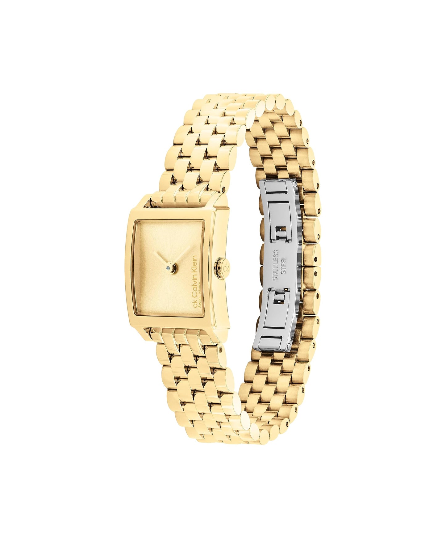Calvin Klein Swiss Elongated Analog Yellow Dial Women's Watch-25000003