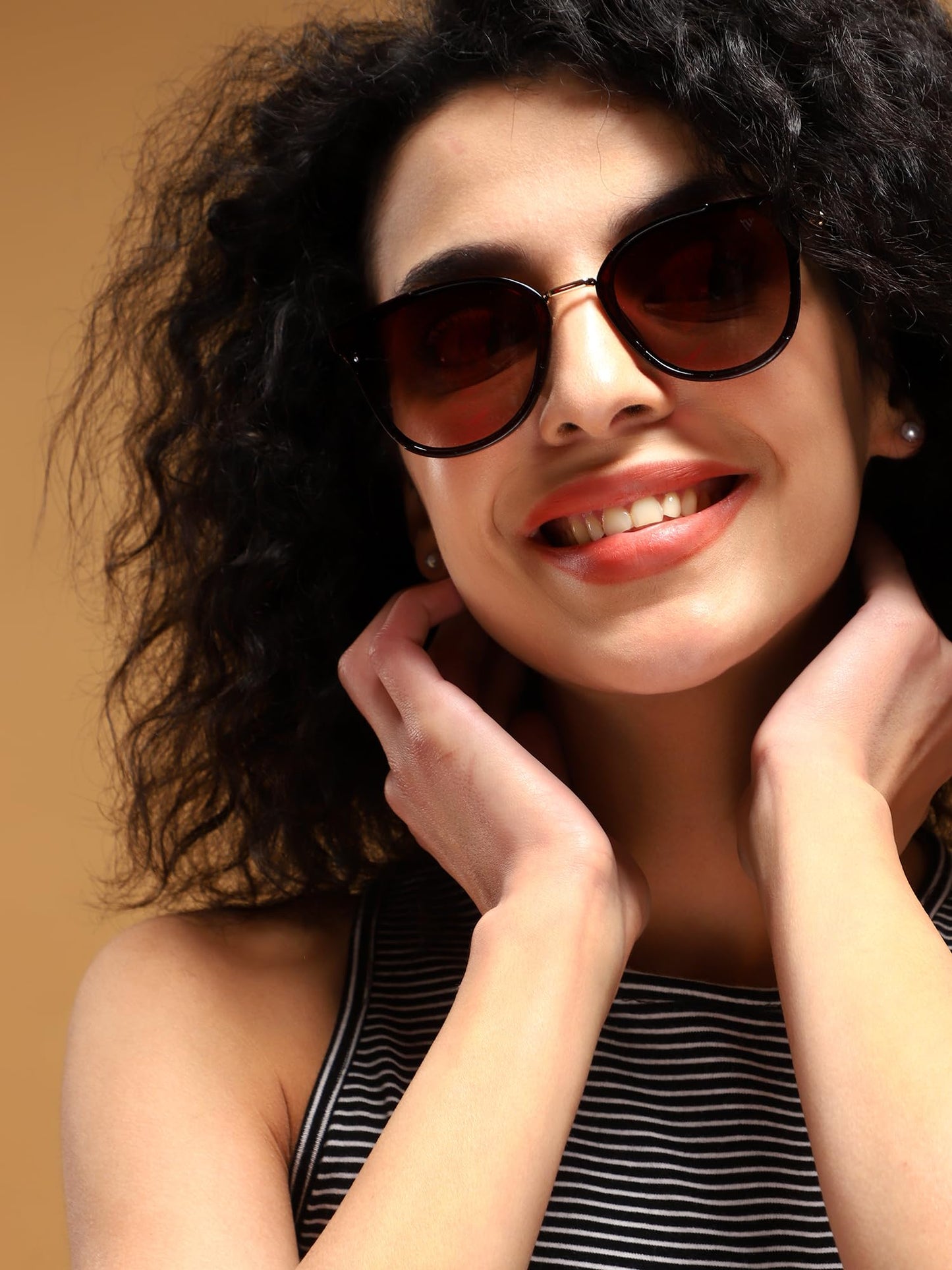 Voyage UV Protected Cateye Sunglasses for Women's(Brown Frame | Brown Lens | B6101MG3176)