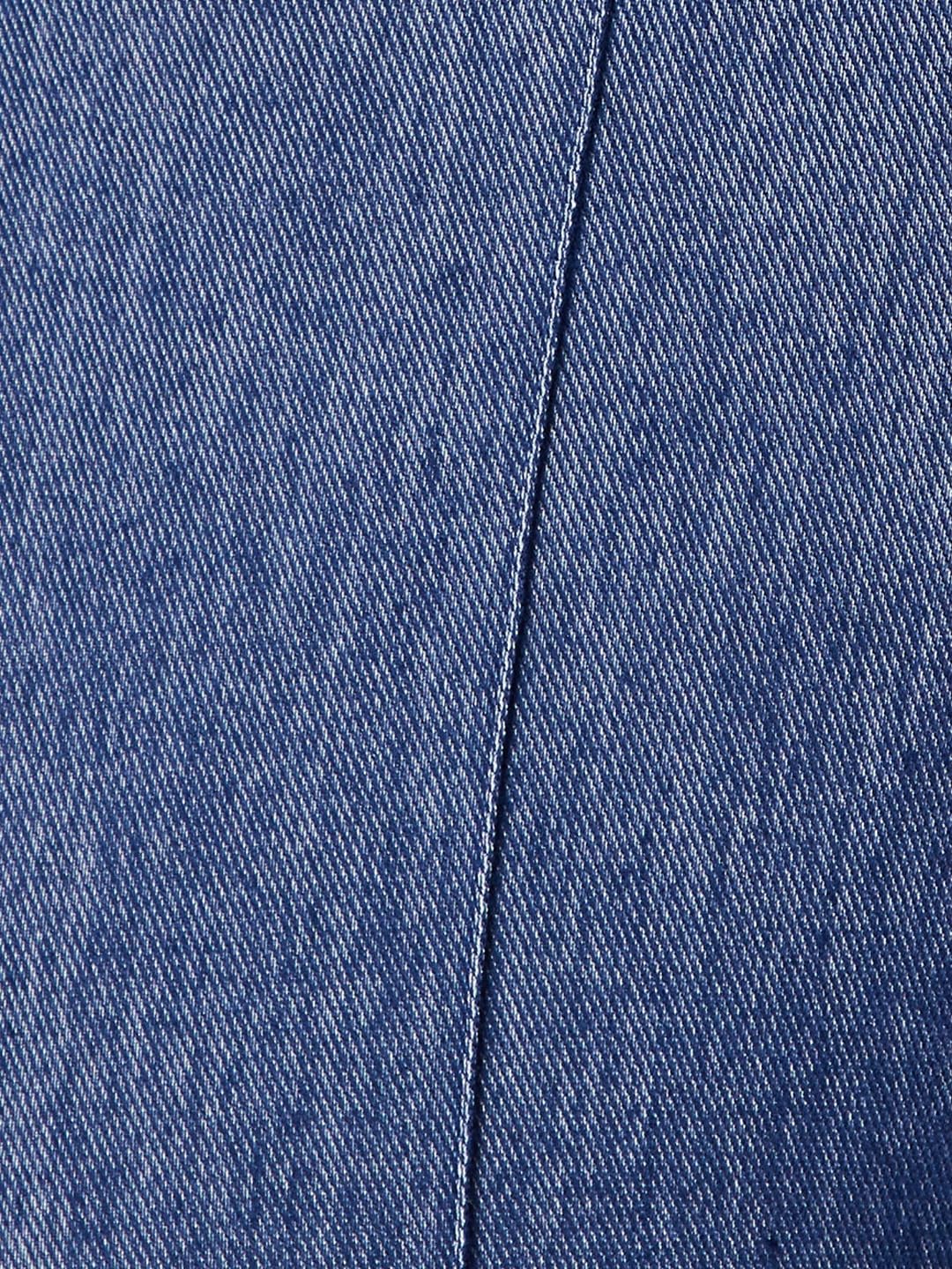 Max Women Solid Panelled Treggings (Blue_XL)