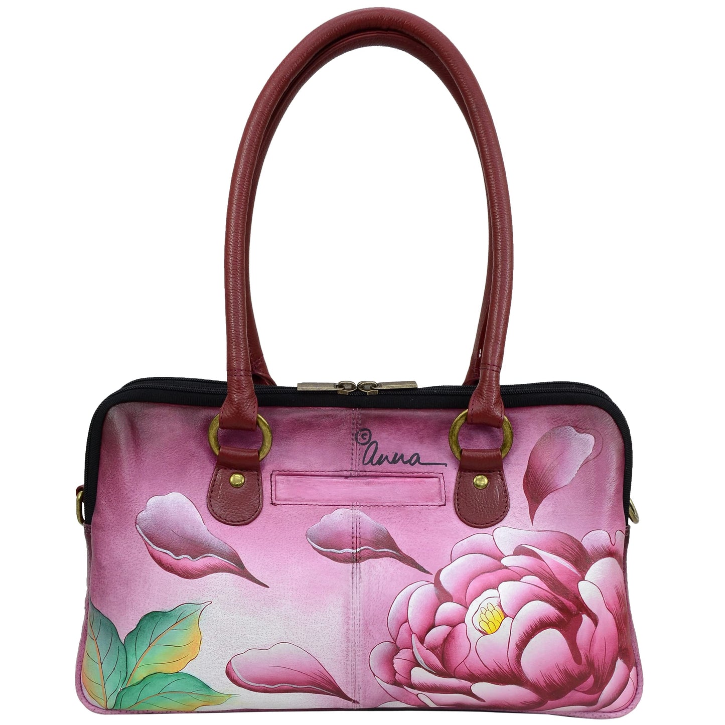 Anna by Anuschka Satchel Handbag-Leather, Precious Peony