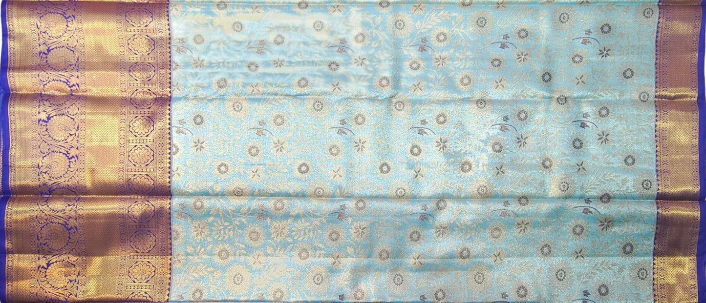 VFCollections Women's Kanchipuram Silk Pure Pattu Sarees With Blouse (VFC601-2)