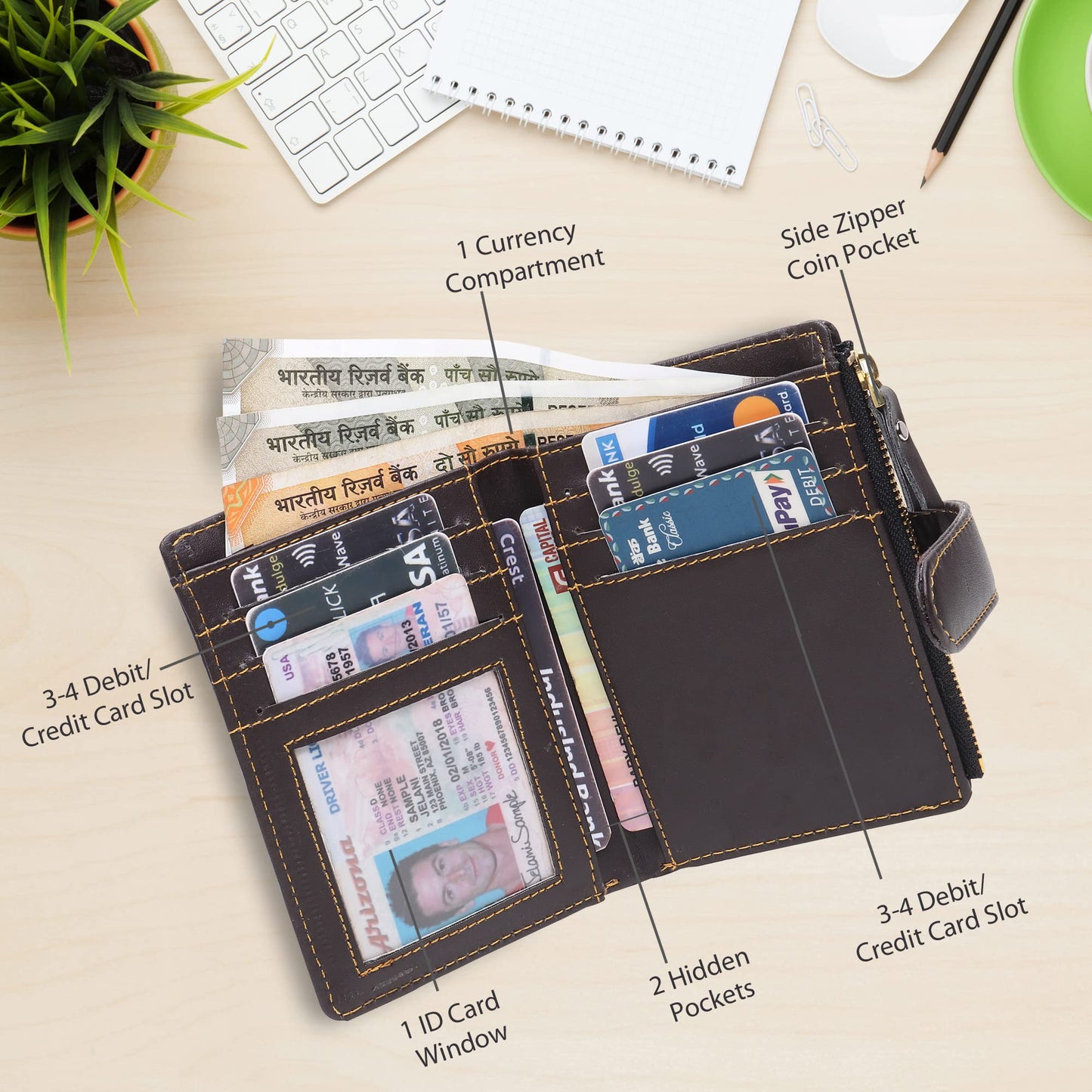 TnW Designer Zipper Wallet for Girls/Women