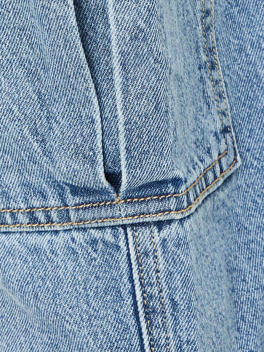 Max Women Lightwashed Cargo Jeans (Blue_32)