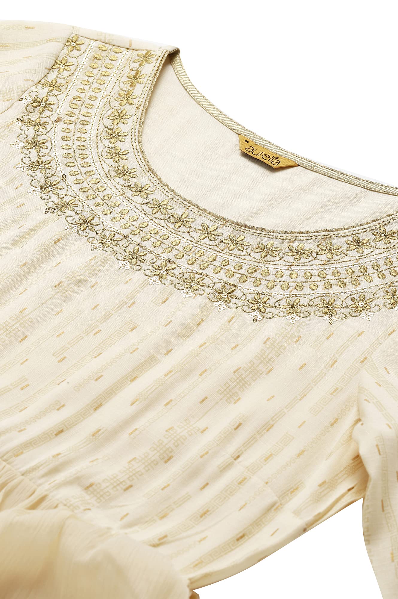 Aurelia Women Anise Flower Viscose Blend Geometric Printed A-Line Dress_22AUA12673-504983_XL