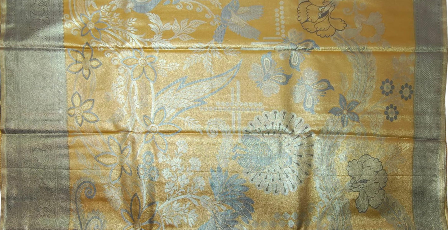 VFCollections Women's Kanchipuram Silk Pure Pattu Sarees With Blouse (VFC662-2)
