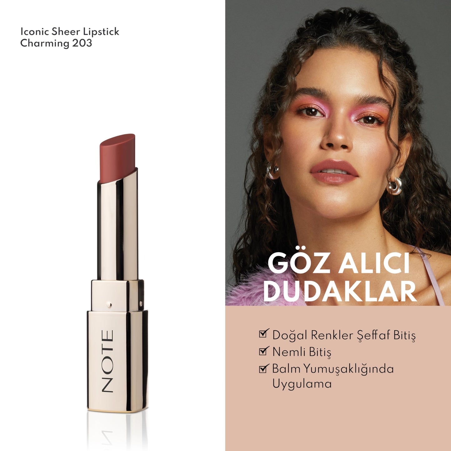 Note Cosmetique Lipstick Pink (Glossy)