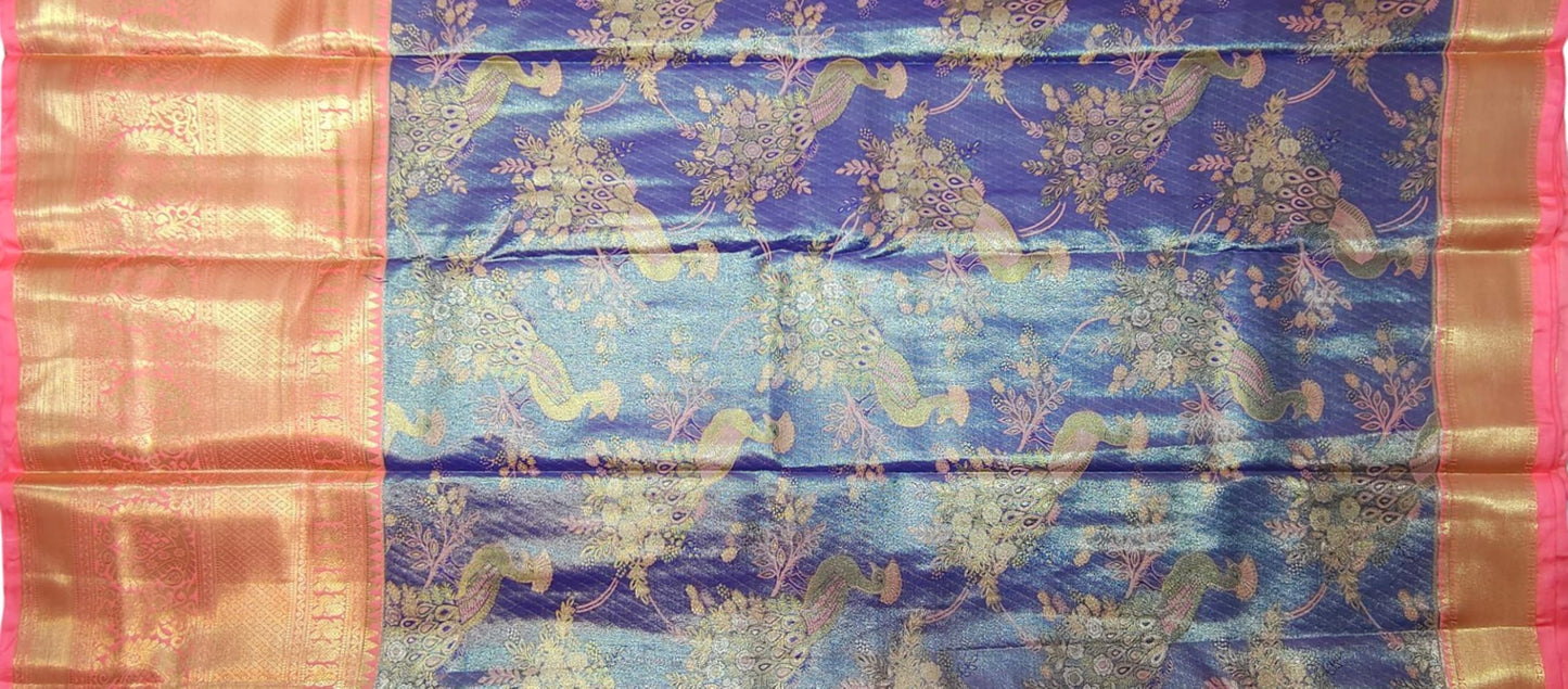 VFCollections Women's Kanchipuram Silk Pure Pattu Sarees With Blouse (VFC459-2)