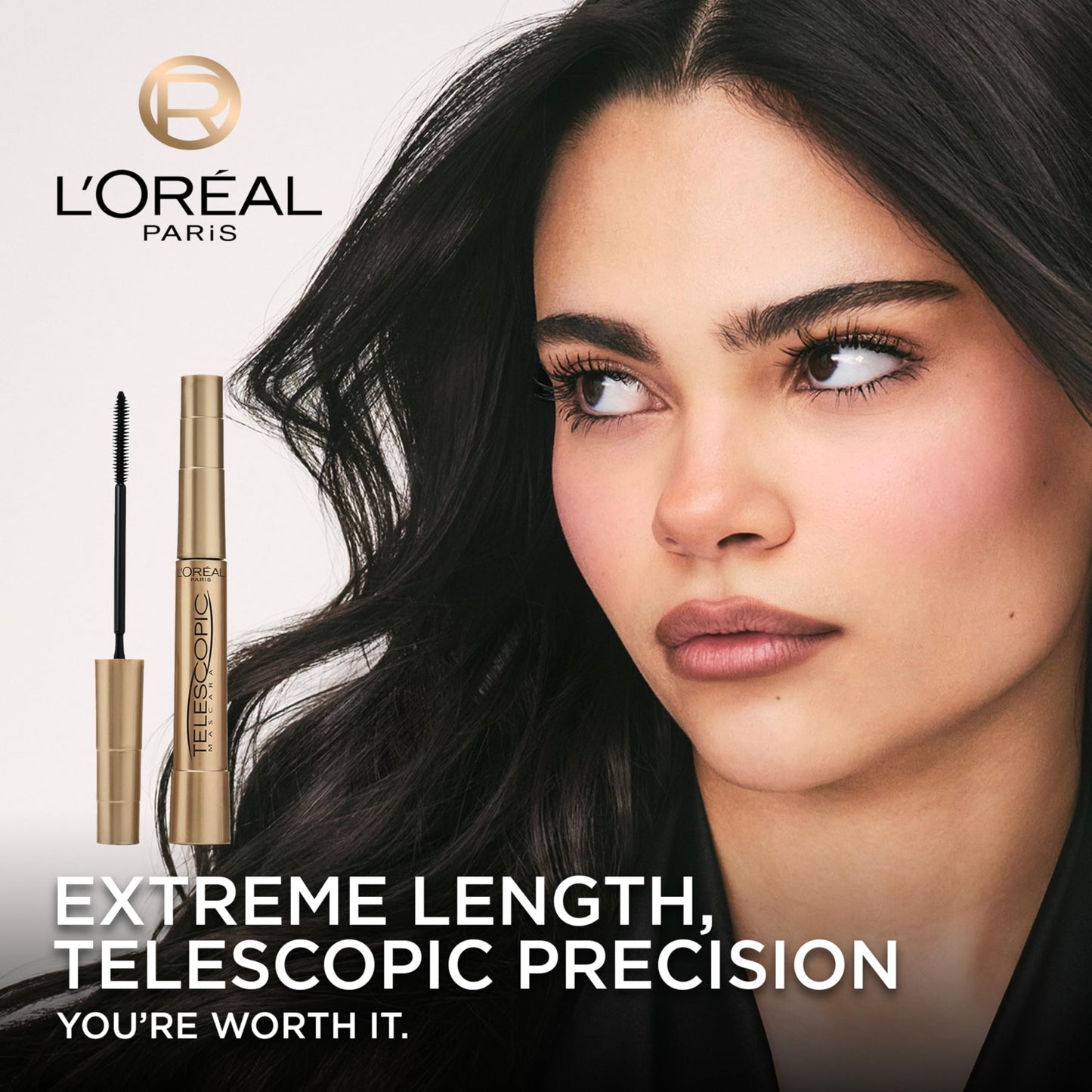L Oreal Paris Telescopic Mascara, Carbon Black, 0.27 Ounces