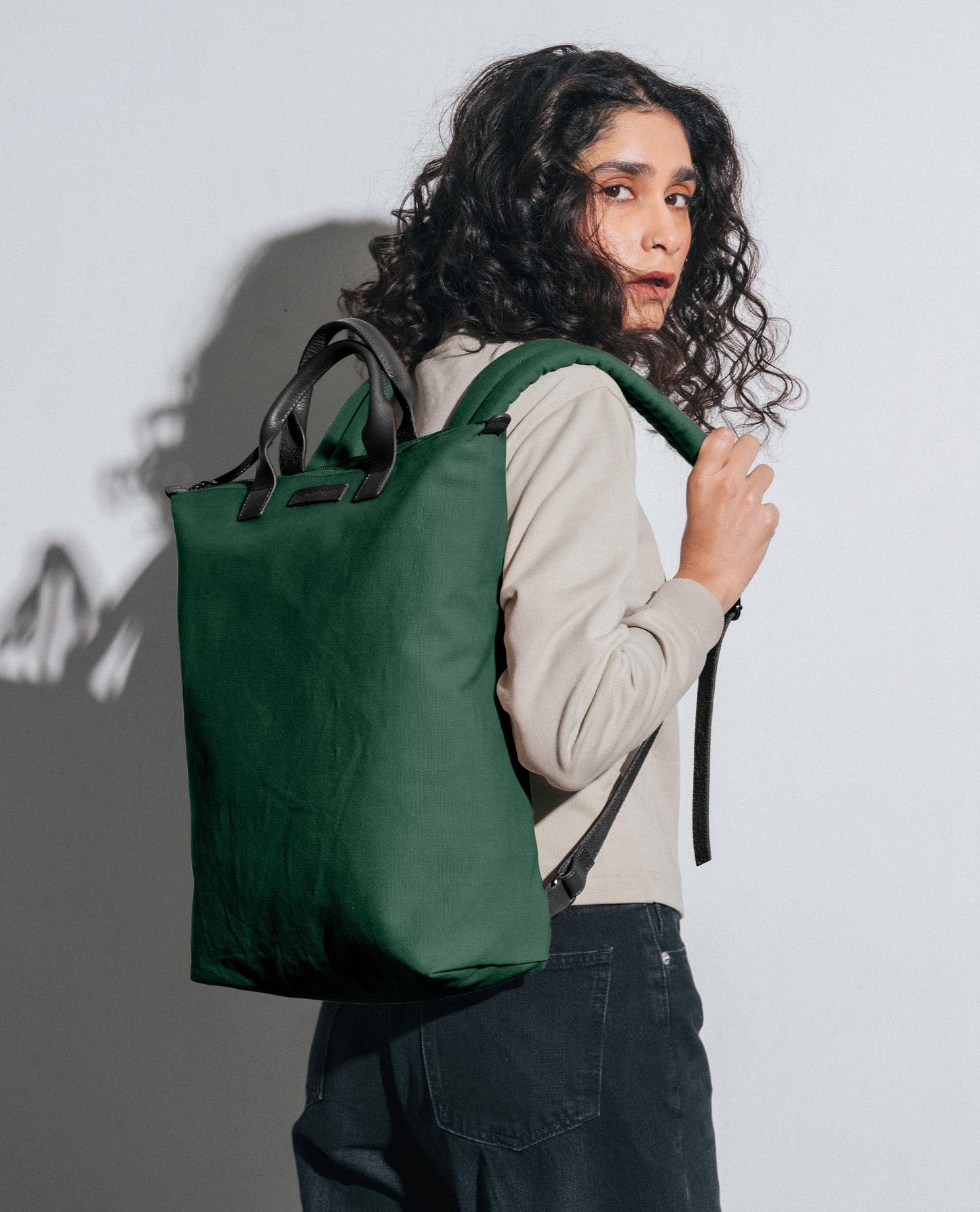 DailyObjects Stylish Cotton Canvas Pilot Backpack | Sturdy Leather Handles | Spacious Shoulder Travel/Office/College Bag For Boys, Girls | Lightweight | Multiple Pockets | Fits Laptops Up to 15"