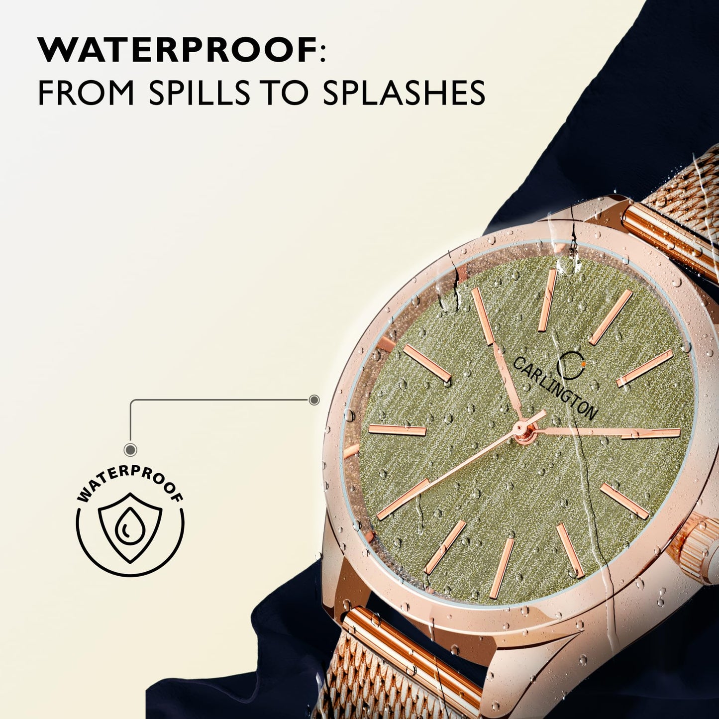 Carlington Stainless Steel Analog Dial Women Watch, Rose Gold Band