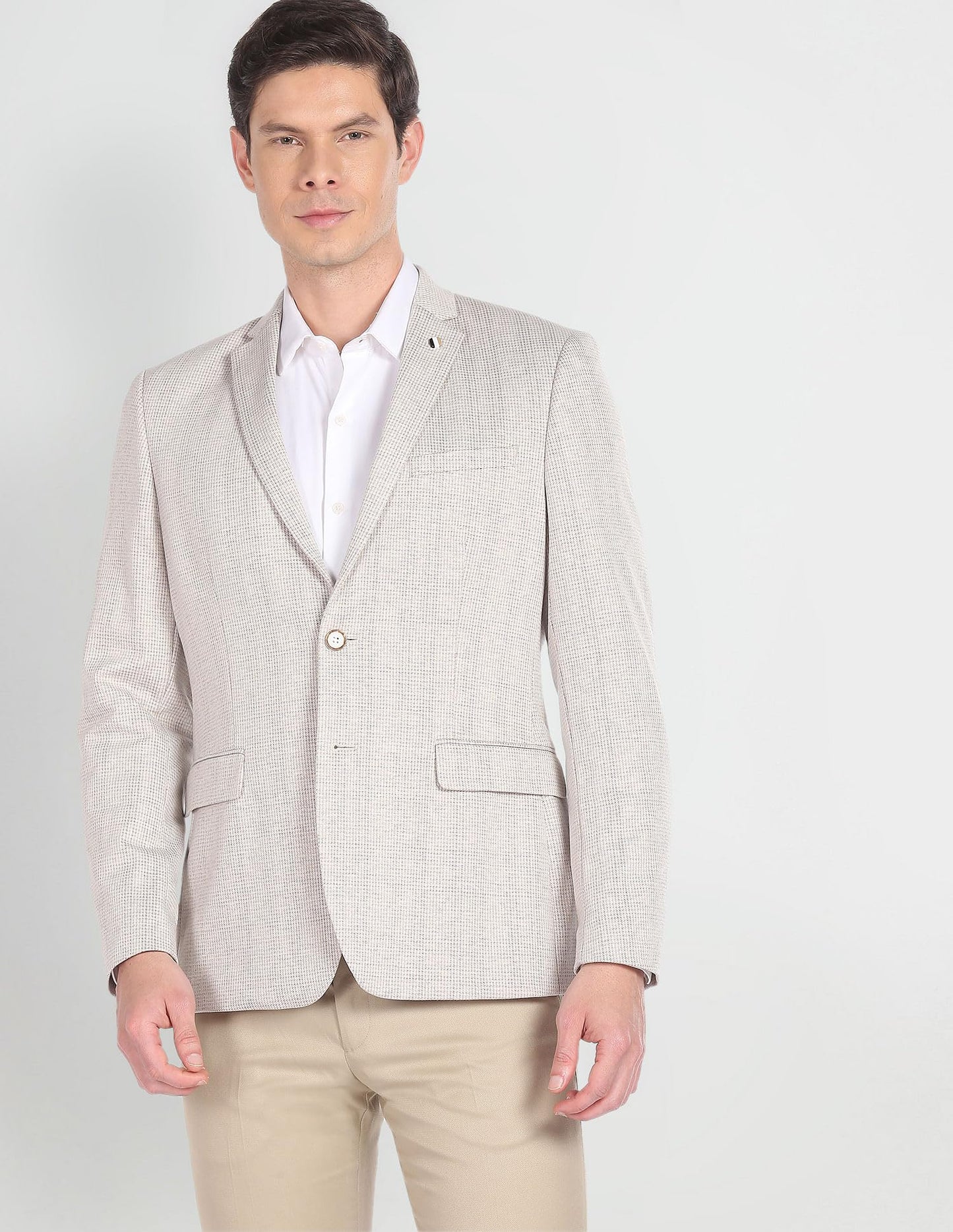 Arrow Men's Single Breasted Slim Blazer (ARAGBZ5003_Beige