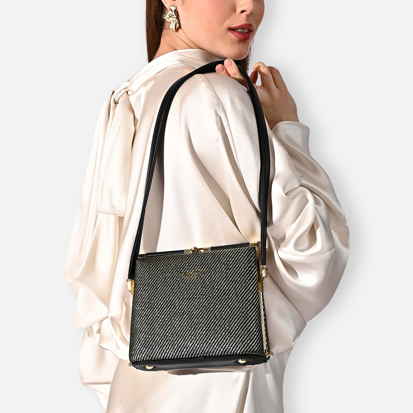 Lavie Luxe Women's Glam Glare Small Frame Satchel Handbag | Satchel Bag for Work | Ladies Purse | Stylish Shoulder Bag | Gift For Women