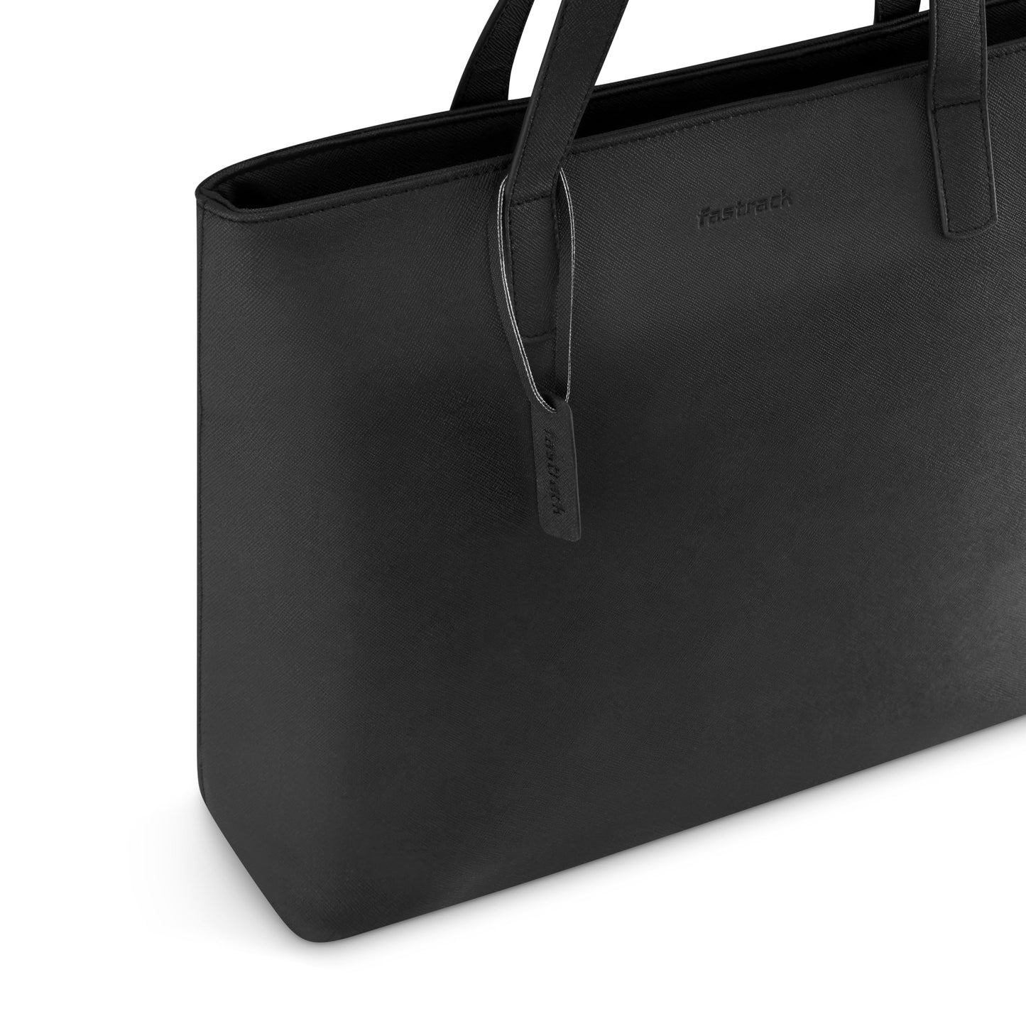Fastrack Black Textured Work Tote Bag for Women