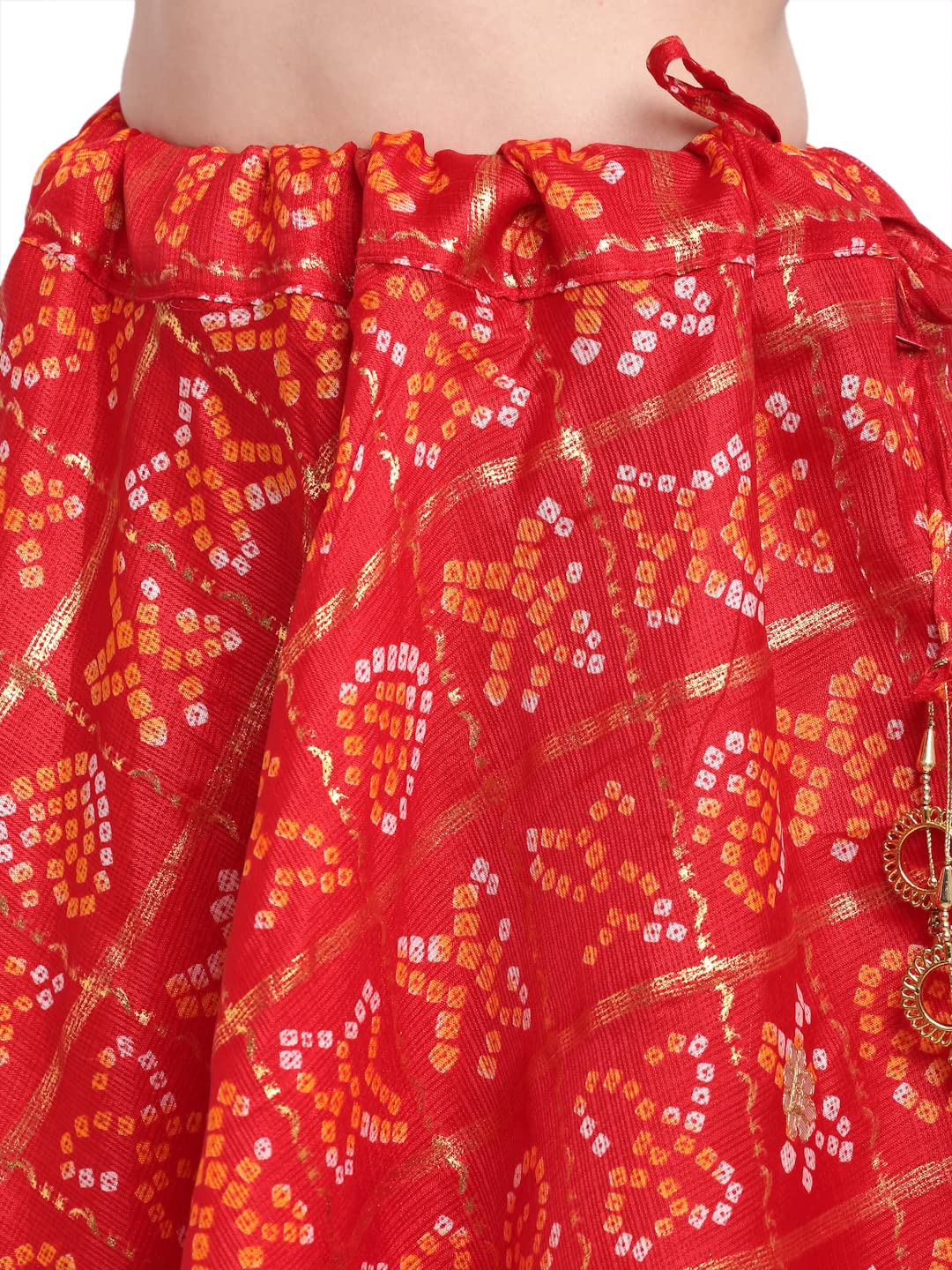JABAMA® Women's Cotton Kota Doriya Gota Patti Work Lehenga Skirt (Red, 3XL, SK376-3XL)