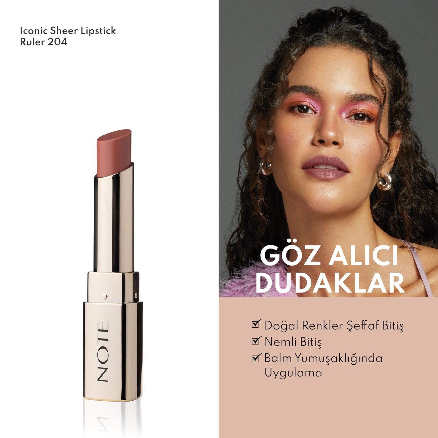 Note Cosmetique Lipstick Pink (Glossy)