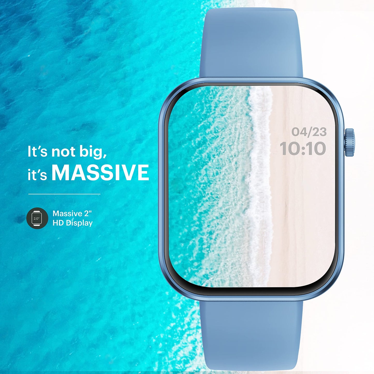 (Refurbished) URBAN Nexus M Smart BT Calling Smart Watch with Massive 2.0" Super HD Display, One-Connect Realtek Chipset, Games, 120+ Sports Modes, 150+ Watch Faces, Dedicated Health Sensors (Cobalt Blue)