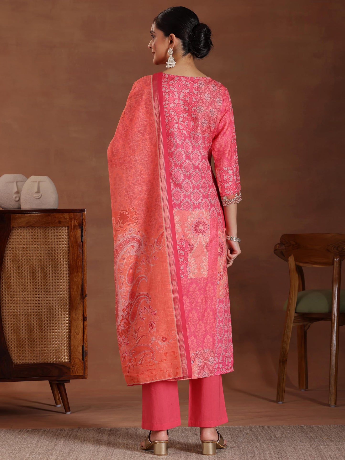 Libas Women's Linen Kurta Set (48672H