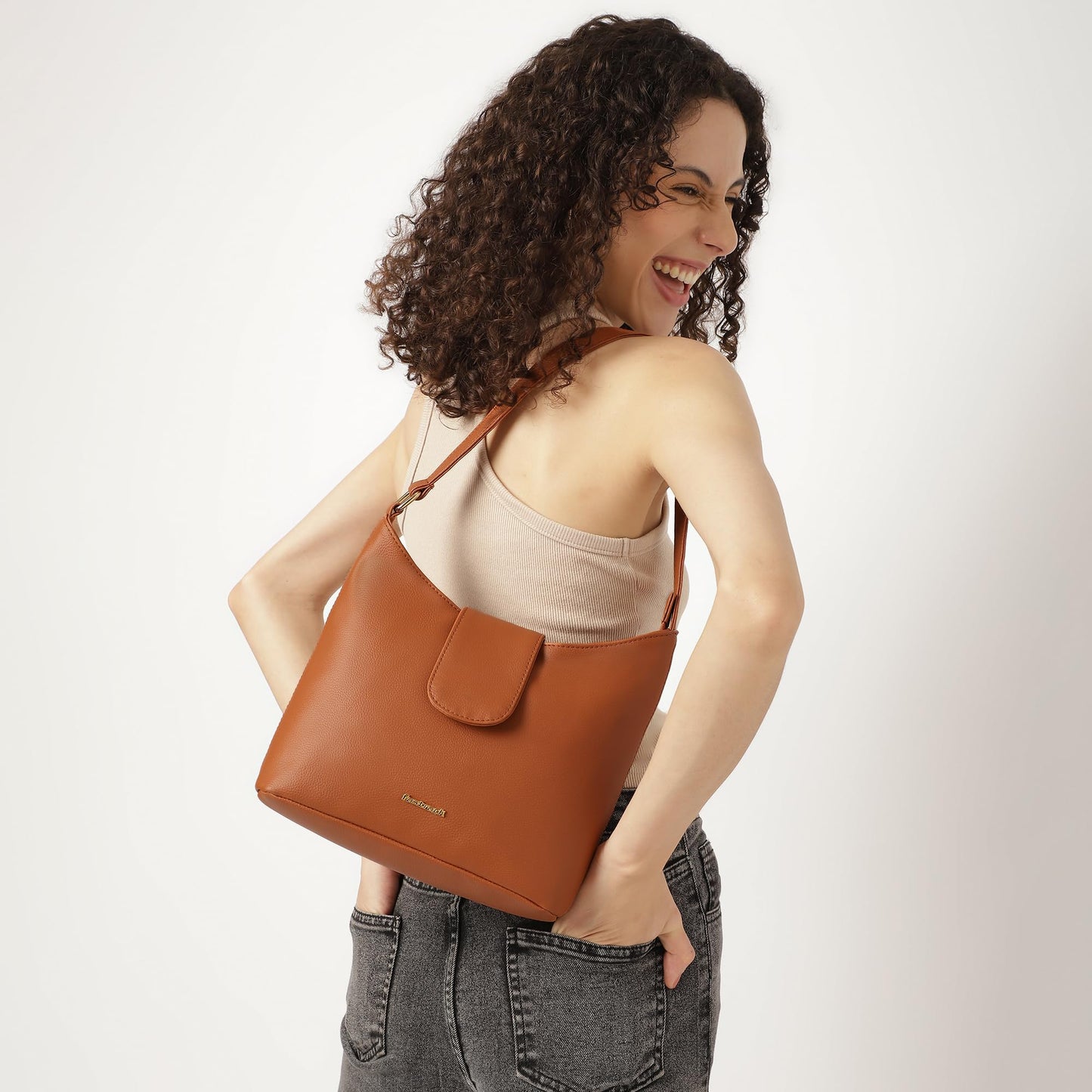 Fastrack Trendy Shoulder Bag | Faux-Leather Women's Handbags | Shoulder For Casual Carry, Brown