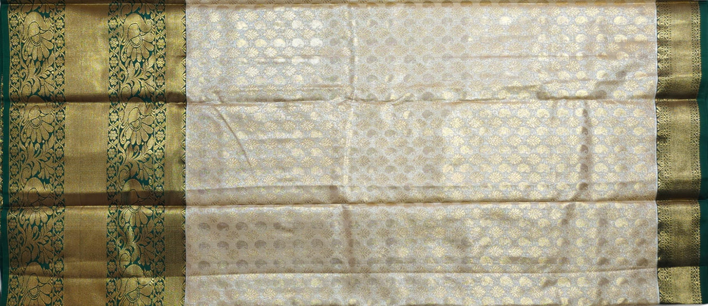 VFCollections Women's Kanchipuram Silk Pure Pattu Sarees With Blouse (Vfc135-7), Multi