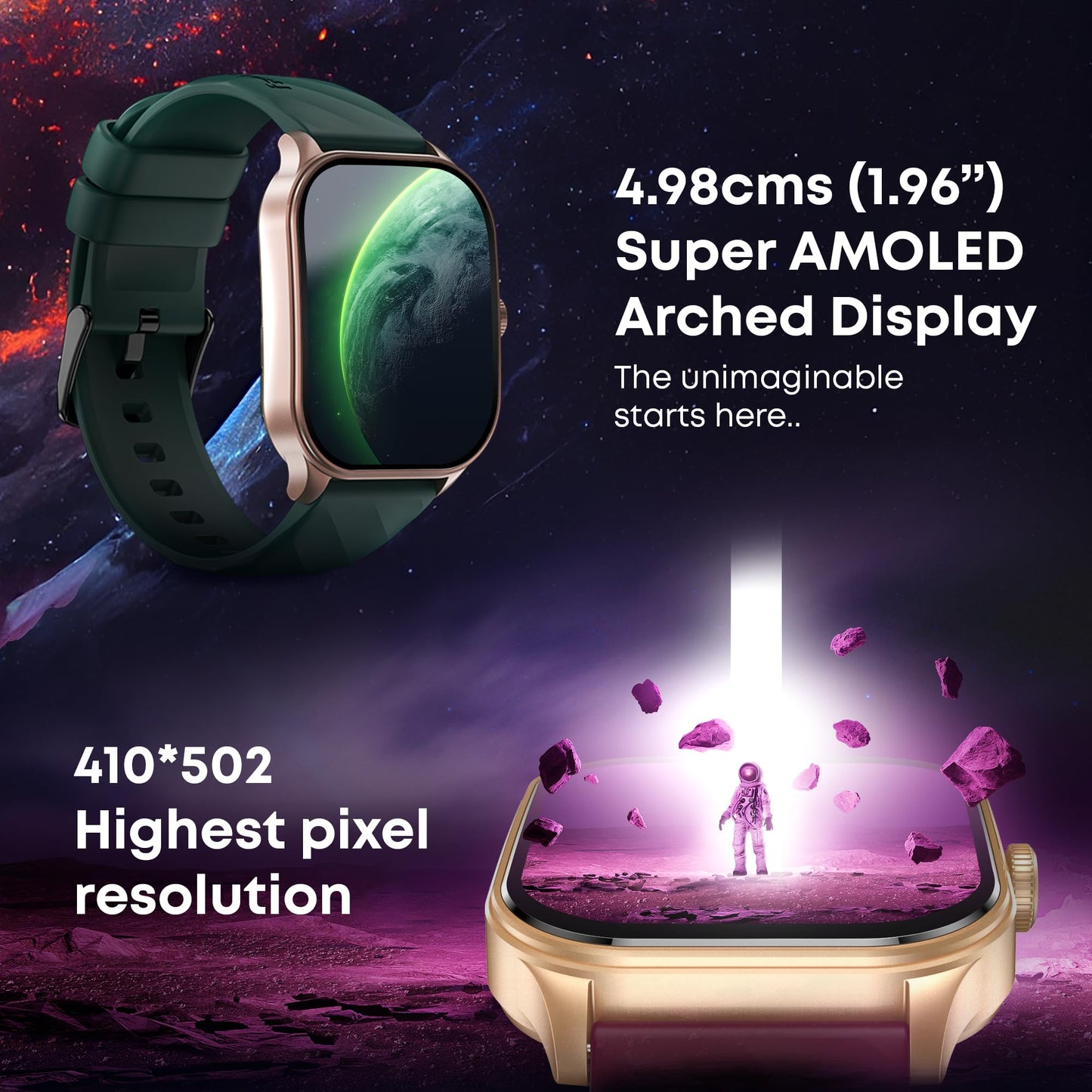 Fastrack Limitless FS2 Pro 1.96" AMOLED Smart Watch with BT Calling, AI Voice Assistant, 100+ Sports Modes, 5-Day Battery, Fast Charge, Health Tracking, – Smartwatch for Men & Women (Teal)