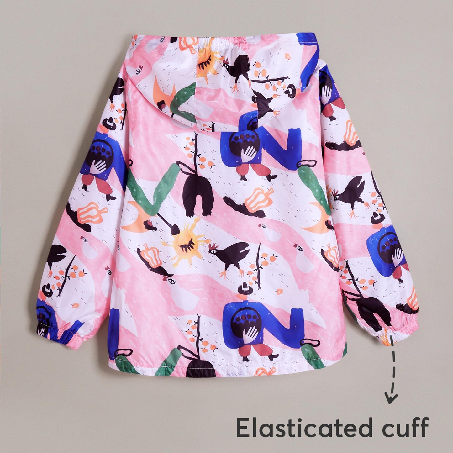 Hopscotch Girls Pink Full Sleeves Hooded Windbreaker Bomber Jacket For Ages (5-6 Years)