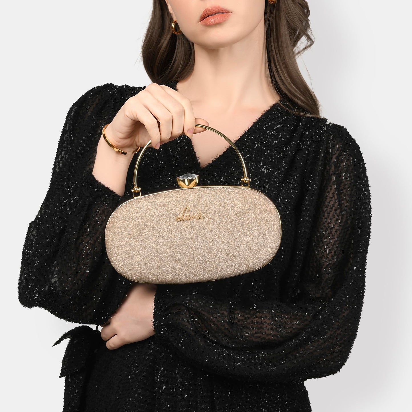 Lavie Women's Jazz Ovel Handle Framed Clutch | Ladies Purse Handbag | Gift for Women