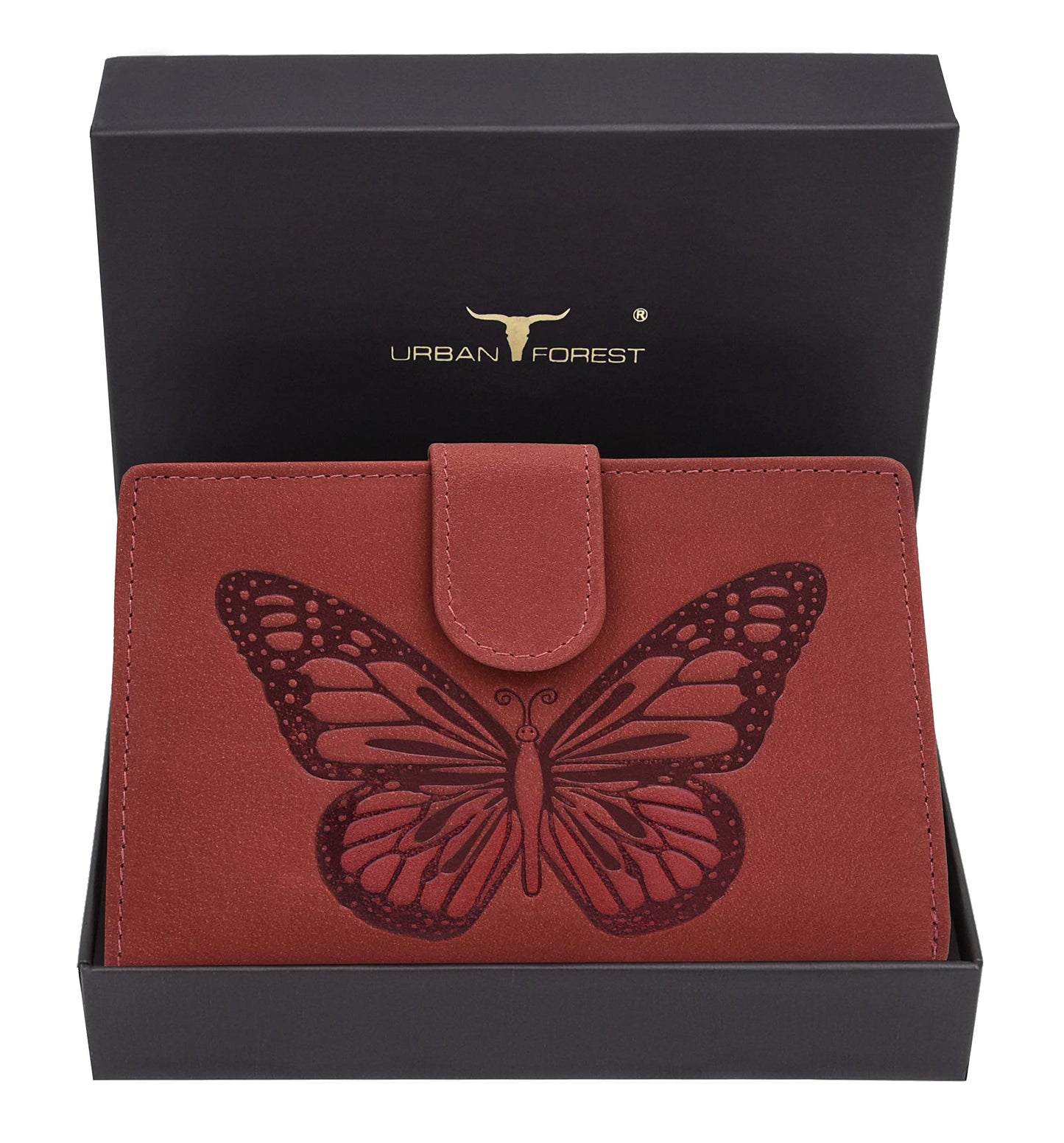 URBAN FOREST Celia Red Leather Wallet for Women