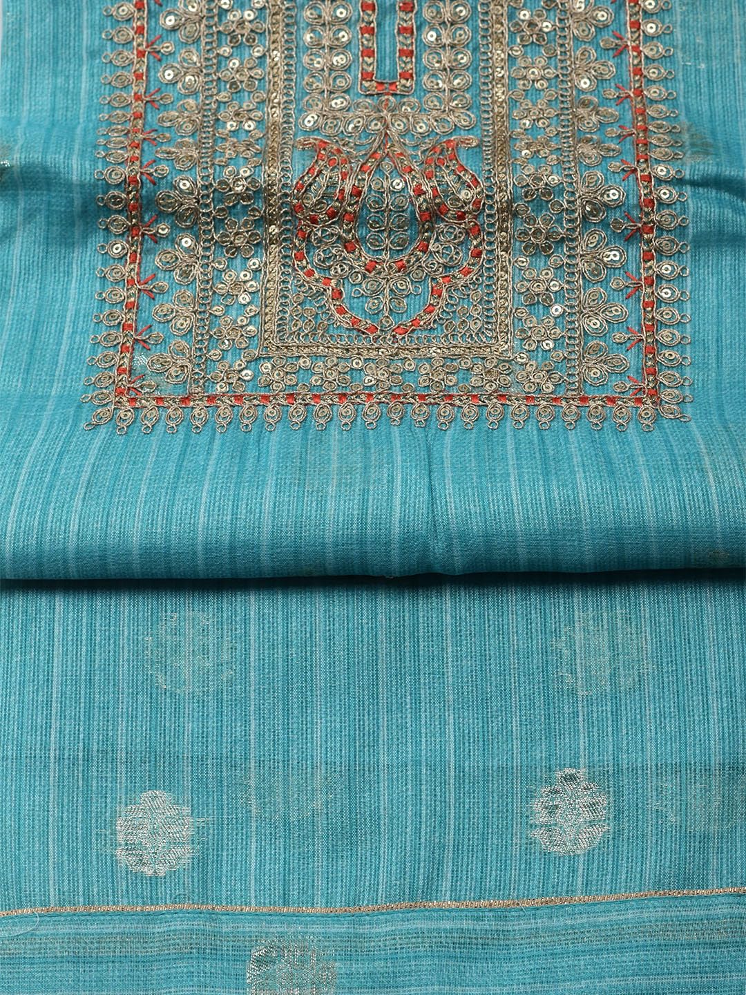 Meena Bazaar Firozee Printed Salwar Suit Dress Material