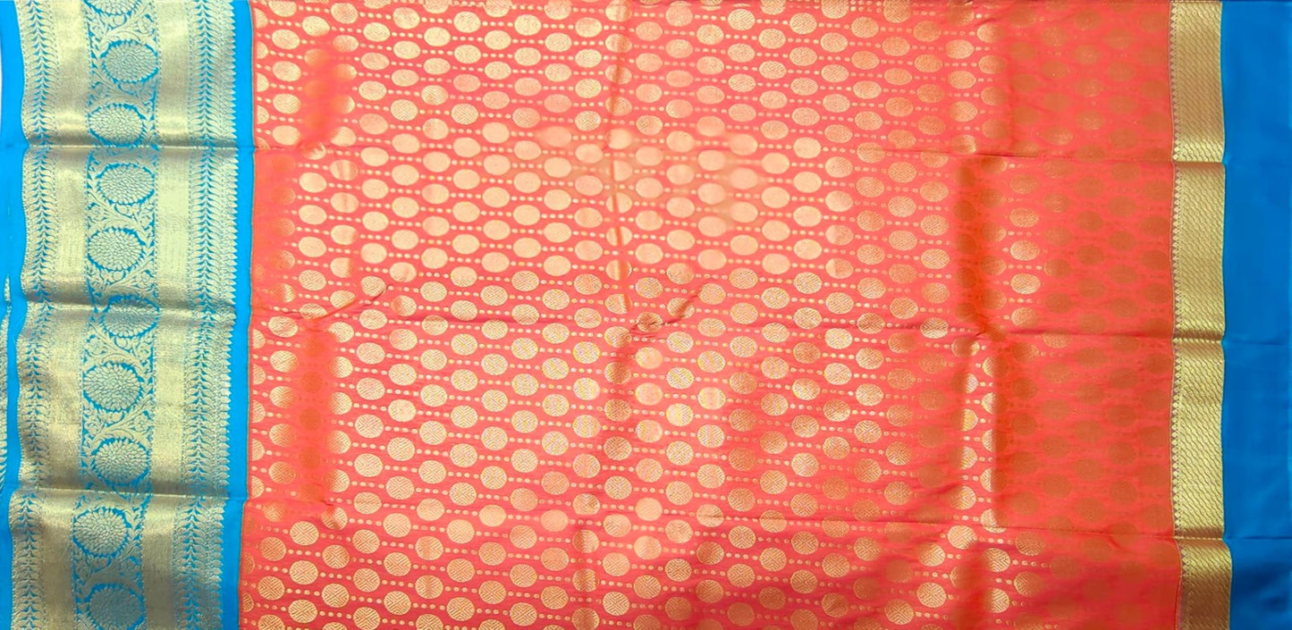 SREE KUMARAN Women's Kanchipuram Silk Pure Pattu Sarees With Blouse (VSK334-1)