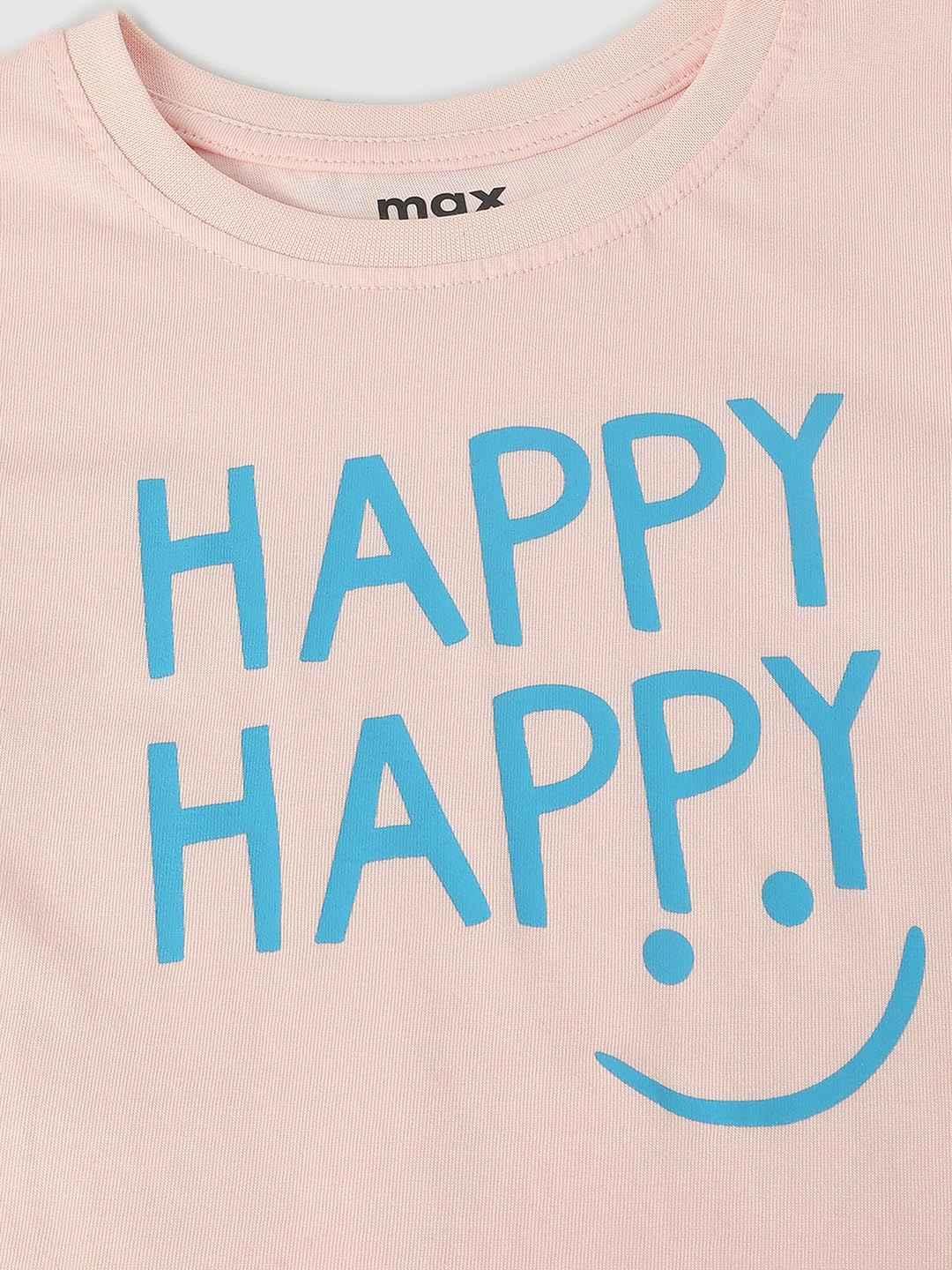 Max Girls Typographic Printed T-Shirt (S23CBT06ABABY Pink)_2-3Y