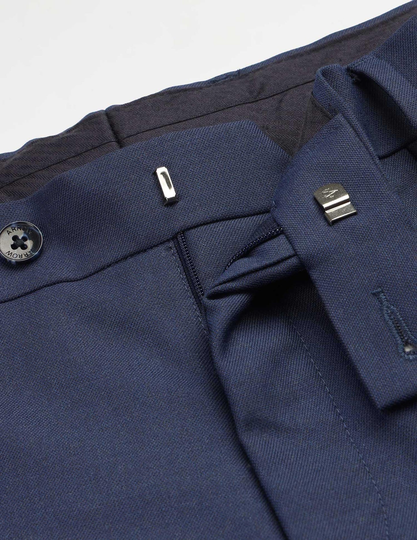 Arrow Men's Textured Dobby Trousers (ARAKTR2005_Blue_34)