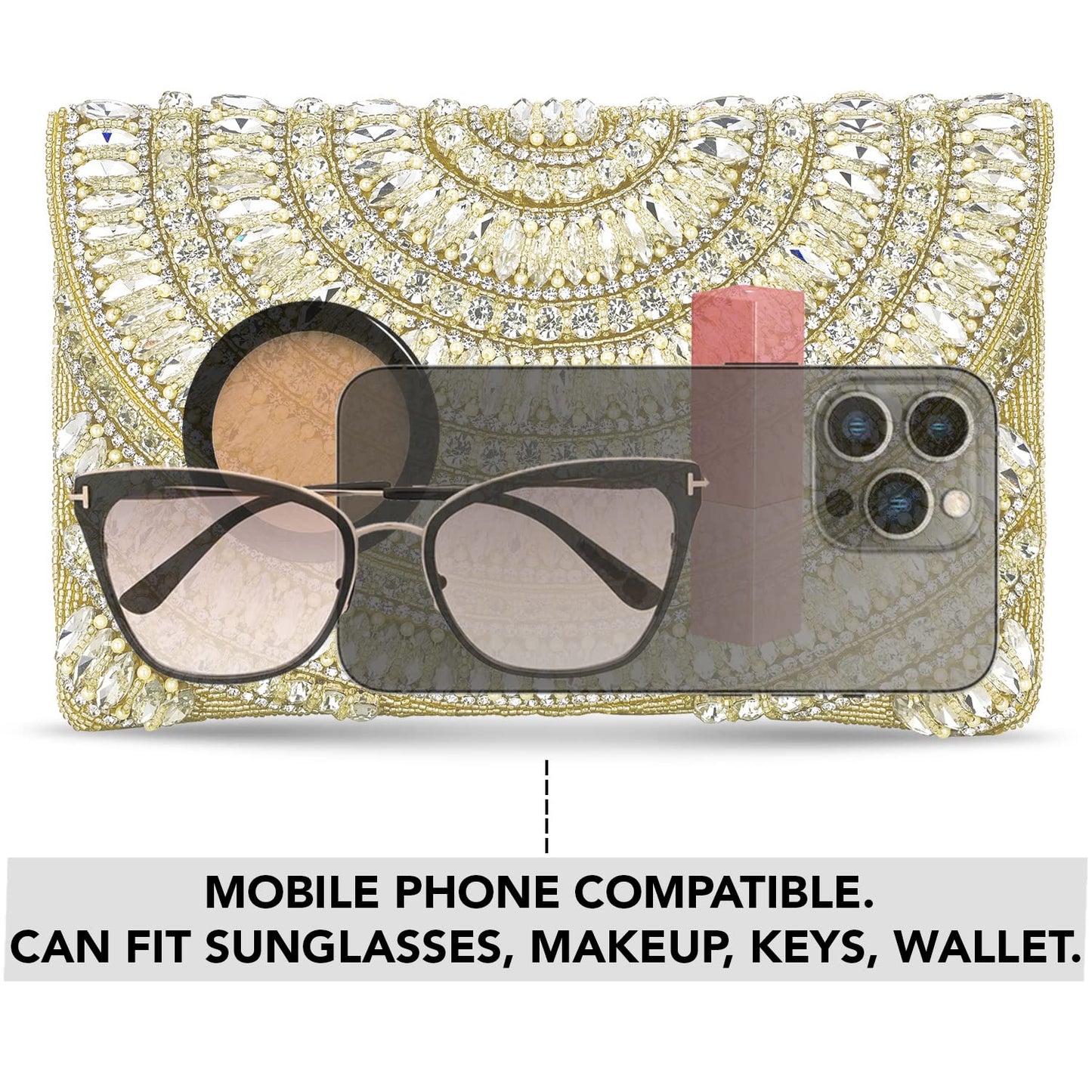 Peora Clutch Purses for Women Wedding Handmade Evening Handbags Party Bridal Clutch (C96G)