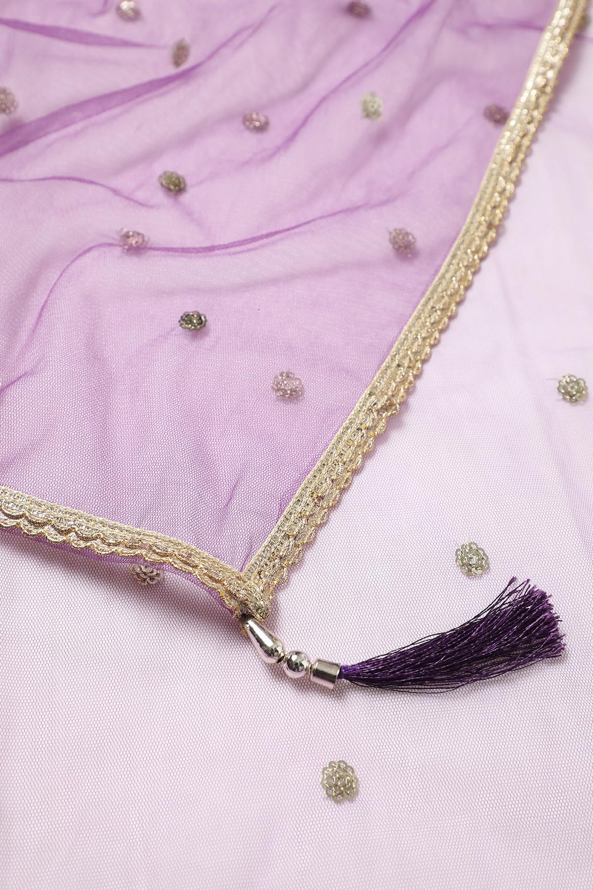 Soch Womens Purple Tissue Embroidered Suit Set with Sequins